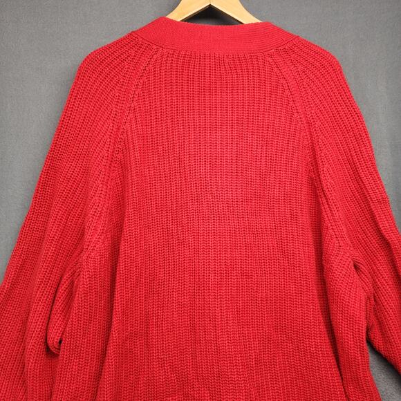 Woman Within Cardigan Sweater Womens Plus Size 3X Red V Neck Casual - Picture 9 of 13